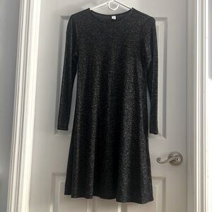 Old Navy Cozy Charcoal Gray Women's Knit Swing  Long Sleeve Dress Size S